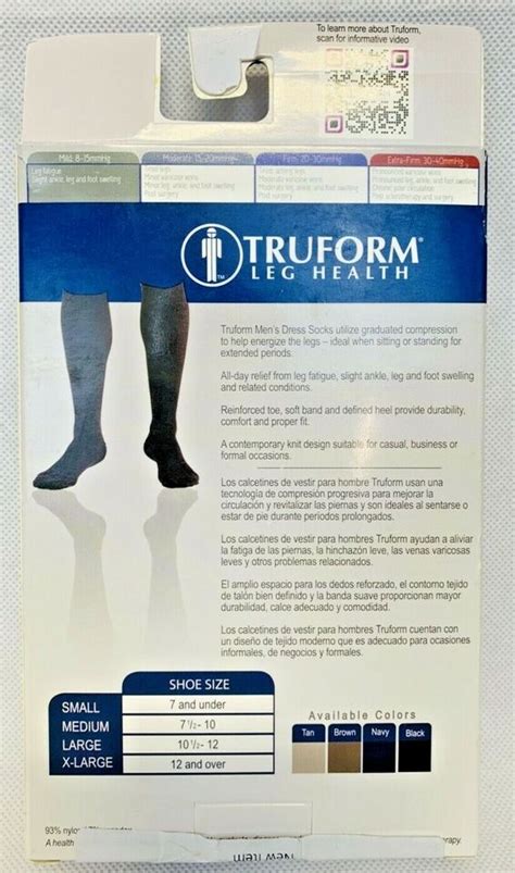 Truform Leg Health One Pair Of Large Knee High Black Mens Dress Socks