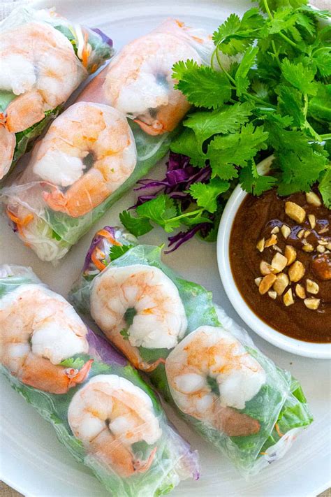 Shrimp Spring Rolls With Peanut Dipping Sauce Jessica Gavin