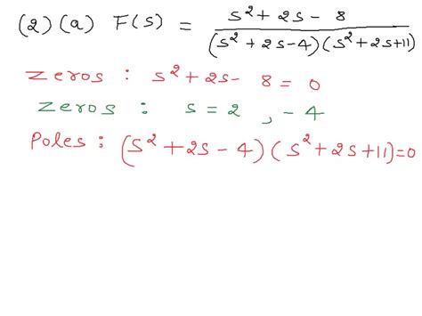 Solved Poles And Zeros Find The Zeros And Poles Of The Transfer