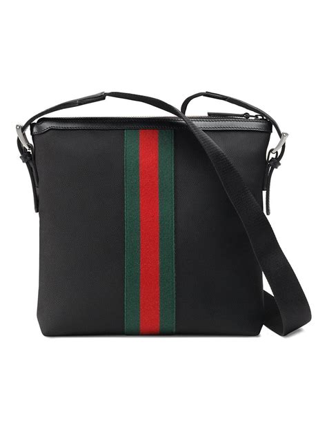 Gucci Web Techno Canvas Small Messenger Bag Black For Men Lyst