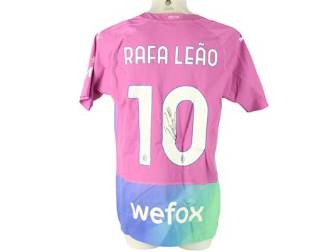 Maglia Gara Rafa Leao Milan 2023 24 Autografata CharityStars