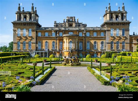 East Façade Of Blenheim Palace From The Italian Garden In Woodstock