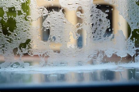 Conceptual Window Washing Soap Foam Transforms Glass With Its Cleaning