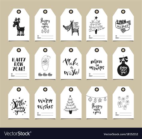 Happy New Year Tag Templates Royalty Free Vector Image