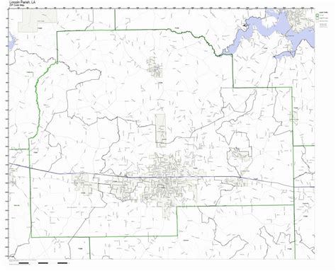 Lincoln Parish Louisiana La Zip Code Map Not Laminated Office Products