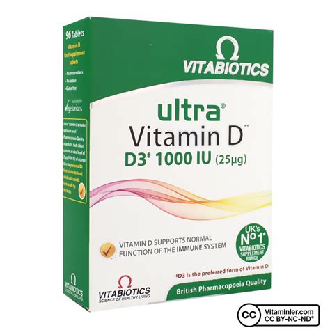 Vitabiotics Ultra Vitamin D3 1000 IU 96 Tablet D Vitaminleri