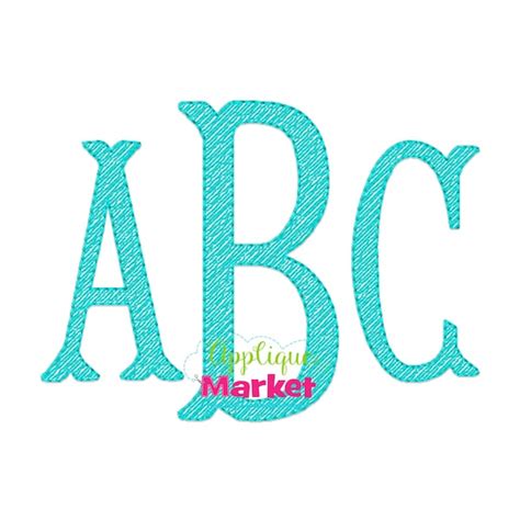 Fishtail Embroidery Font Etsy