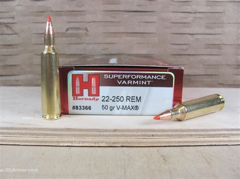 20 Round Box 22 250 Rem 50 GrainV Max Hornady Superformance Varmint