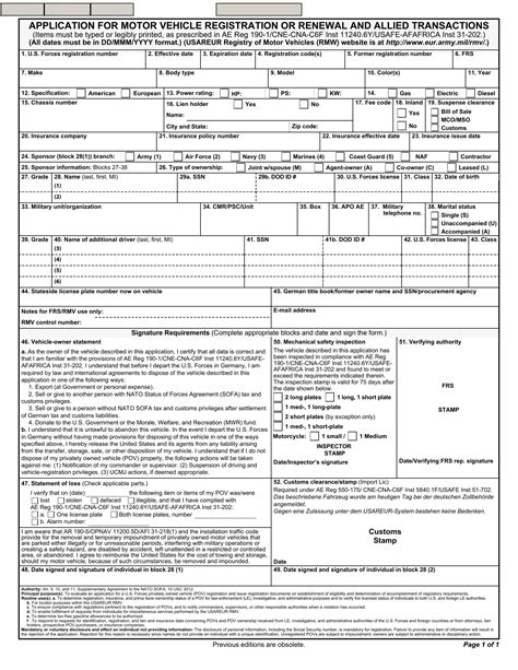 Ae Form 190 1Aa Fill Out Printable PDF Forms Online