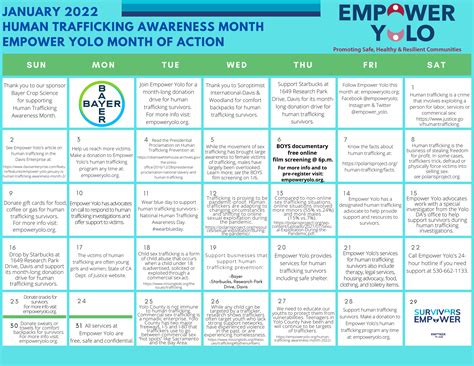 Human Trafficking Awareness Month Calendar 2022 Final Empower Yolo