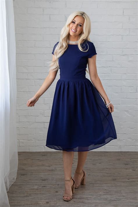 Simple Navy Blue Dress - Sibora Dress