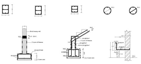 2d Cad Drawing Of Brick Bearing Wall Autocad Software Cadbull