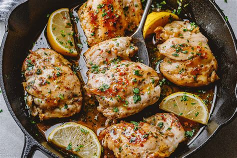 Lemon Garlic Baked Chicken Thighs Recipe Baked Boneless Skinless