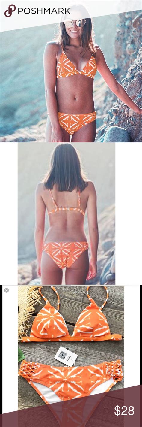 Cupshe Tie Dye Orange Bikini Set Brand New With Tags No Flaws Or Rips