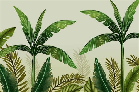 Premium Vector Tropical Mural Wallpaper