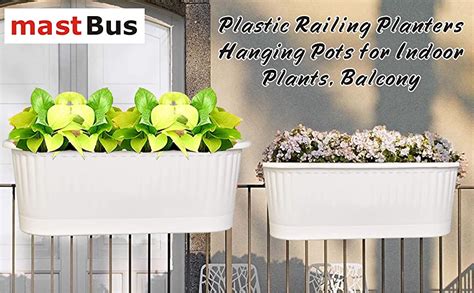 Mastbus 1 Pcs Railing Planters For Balcony Home Garden Railing