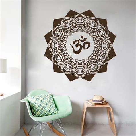 Wall Decals Mandala Yoga Om Symbol Indian Decal Vinyl Sticker Home