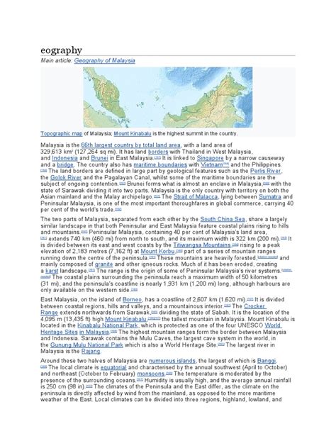 eography geography  malaysia  malaysia natural environment
