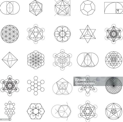 Set Of Sacred Geometry Icons Stock Illustration Download Image Now