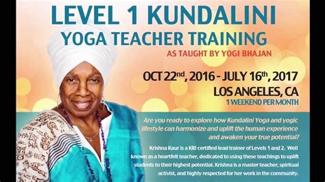 Kri Level 1 Kundalini Teacher Training 2016 2017 With Krishna Kaur