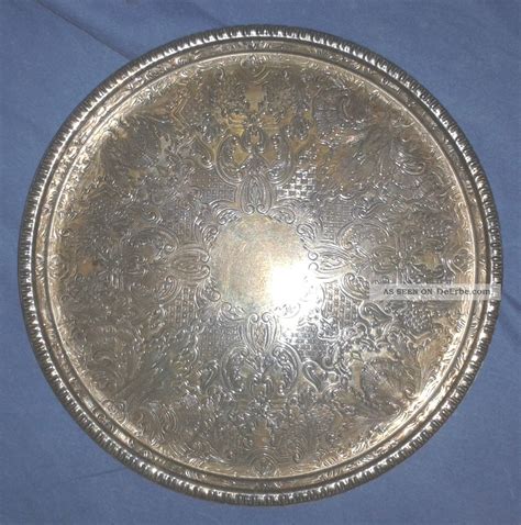 Versilbertes Tablett Rund Silver Plated England Antik Silbertablett