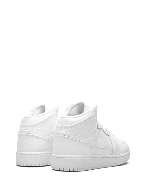 Jordan Kids Air Jordan 1 Mid Triple White Sneakers Farfetch
