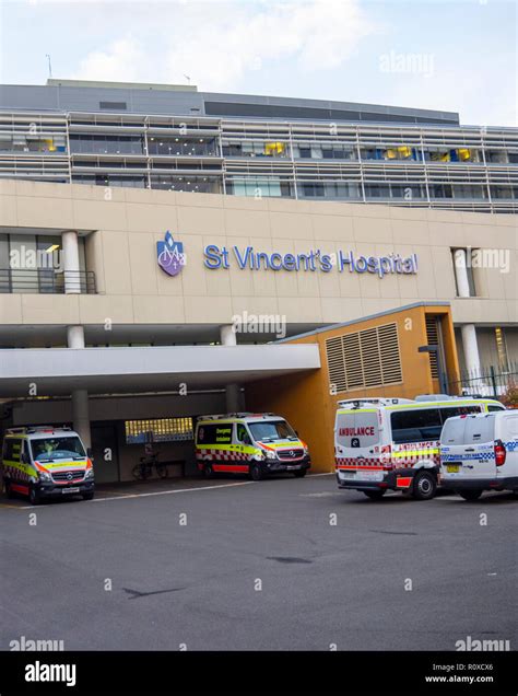 Ambulances Parked In The Carpark Of St Vincent S Hospital Darlinghurst