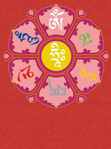 Om Mani Padme Hum Buddhist Mantra Lotus Flower T Shirt By The