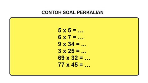 Contoh Soal Perkalian Dan Jawabannya Soal Perkalian Dan