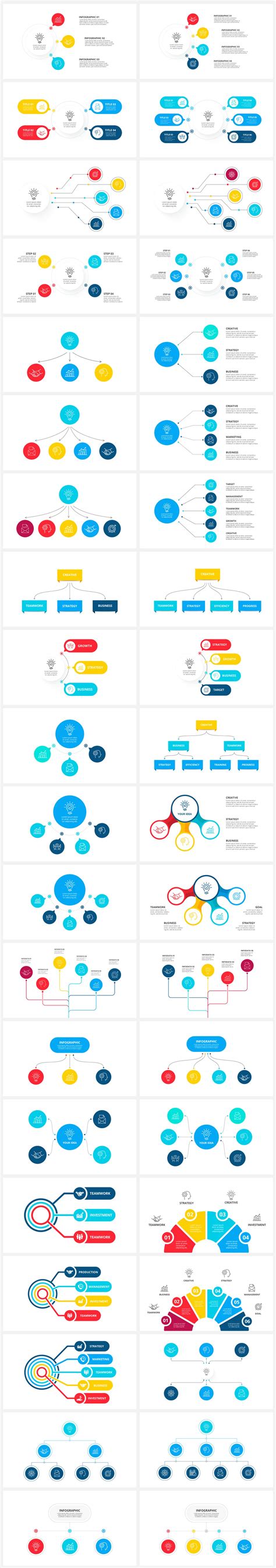 Flowcharts Animated Infographics PowerPoint template