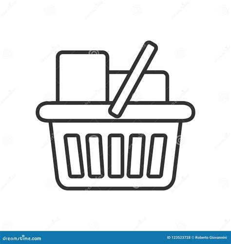 Full Shopping Basket Icon Simple Thin Line Outline Vector Of Shopping