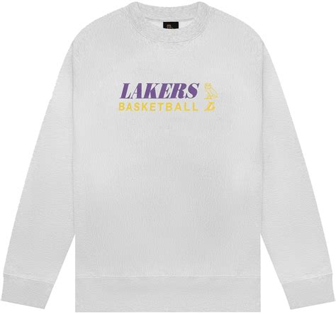 Ovo X Nba Lakers Crewneck Grey Novelship