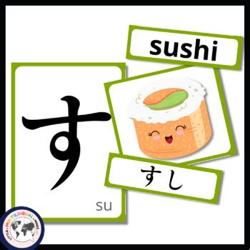 Japanese Hiragana Flashcards Word Wall Matching Cards Japanese