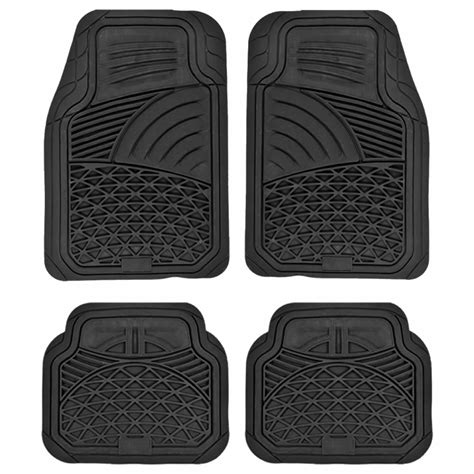 UAA Ultra Heavy Duty Runner Rubber Floor Mats set for Car Truck - Black ...