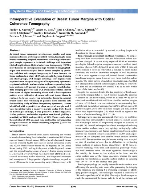 Pdf Intraoperative Evaluation Of Breast Tumor Margins With Optical Coherence Tomography