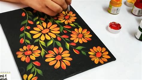 Easy Painting On Black Canvas This Waterfall Painting Starts Out On A