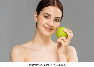 Happy Naked Woman Smiling While Holding Stock Photo 1441937375 Shutterstock