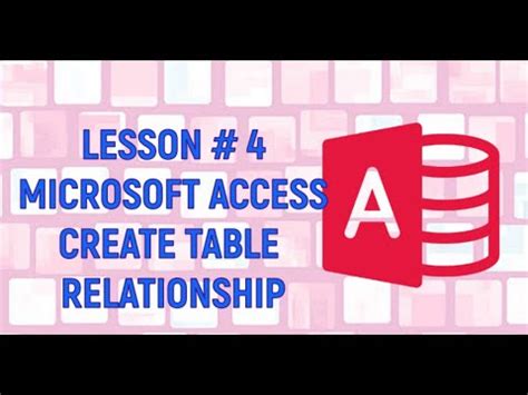 How To Create Table Relationships In Access Youtube