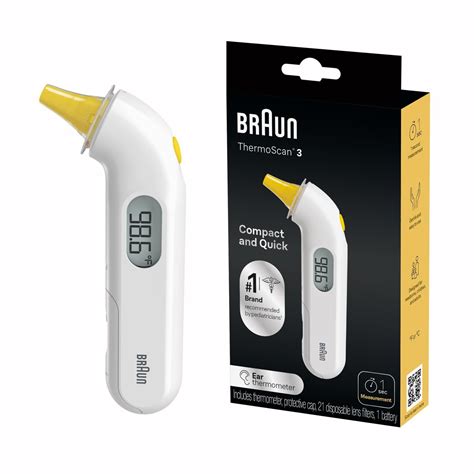 Braun Thermoscan 3 Ear Thermometer Fast 1 Second Measurement Audio