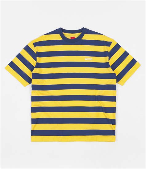 WKND Stripe T-Shirt - Blue / Yellow | Flatspot