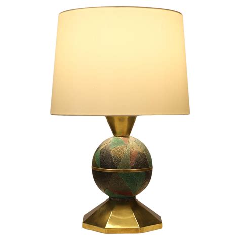 French 1930s Art Deco Table Lamp By André Groult In Galuchat And Gilt