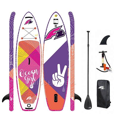 Deska SUP F2 OCEAN GIRL 9 2 PINK z wiosłem pompowany paddleboard