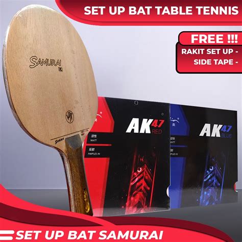 Jual Setup Tenis Meja Pingpong Samurai Carbon Palio AK47 Red AK47 Blue