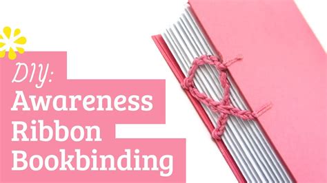 Diy Awareness Ribbon Notebook Coptic Stitch Bookbinding Tutorial