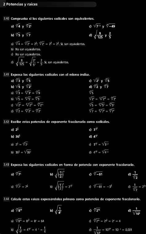 POTENCIAS Y RAICES EJERCICIOS RESUELTOS DE SECUNDARIA MATEMATICA 3