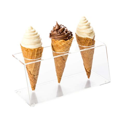 Buy Clear Tek Clear Acrylic Ice Cream Cone Holder 3 Slots 7 X 2 3