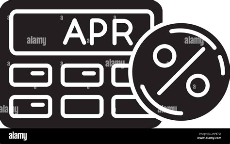 Annual Percentage Rate Calculator Glyph Icon Financial Report Economy