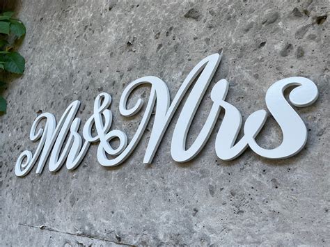 Mr and Mrs Surname Sign Laser Cut Words Wedding Signage | Etsy