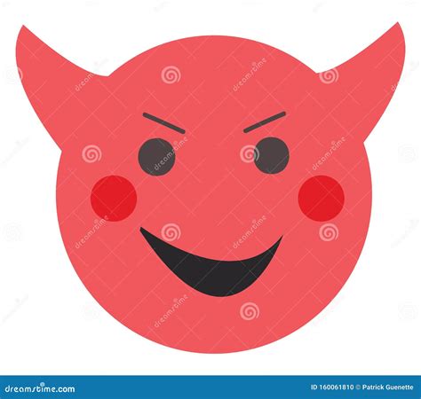 Simple Red Devil Emoji Vector Illustration Stock Vector - Illustration ...