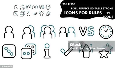 보드뿐만 아니라 게임에 대한 규칙의 선형 아이콘 두 가지 색상의 아이콘에 대한 선 256x256 픽셀 완벽한 편집 가능한